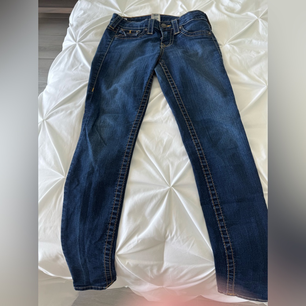 True Religion Women’s Indigo Slim Straight Jeans
